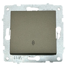 Выключатель проходной одноклавишный OVIVO Grano антрацит (600-000213-209)