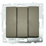 Выключатель трехклавишный OVIVO Grano антрацит (600-000213-254)