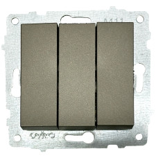 Выключатель трехклавишный OVIVO Grano антрацит (600-000213-254)