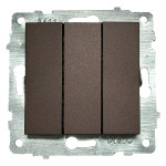 Выключатель трехклавишный OVIVO Grano мокко (600-000219-254)