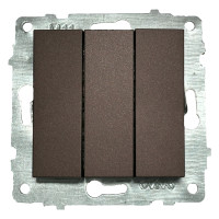 Выключатель трехклавишный OVIVO Grano мокко (600-000219-254)