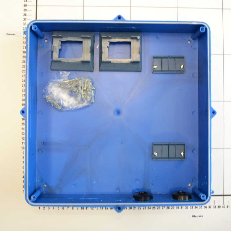 Коробка под трехфазный счетчик КДЕ-У ударопрочная синяя (глубокая)