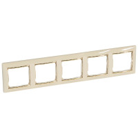 Рамка пятерная горизонтальная Слоновая кость/Золото Valena Legrand (774155)
