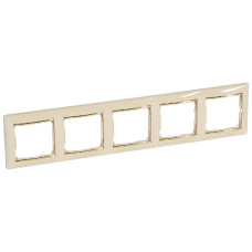 Рамка пятерная горизонтальная Слоновая кость/Золото Valena Legrand (774155)