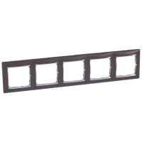 Рамка пятерная темное дерево Valena Legrand (770375)