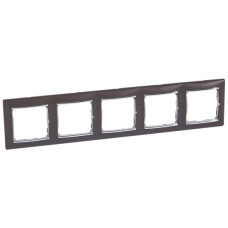 Рамка пятерная темное дерево Valena Legrand (770375)