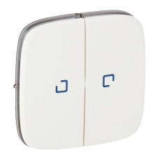 Лицевая панель двухклавишного выключателя с подсветкой Valena Allure белая, Legrand (755225)