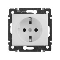 Розетка с ж/к и шторками (винтовые зажимы) Valena белая, Legrand (774421)