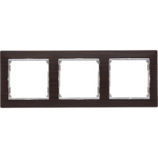 Рамка тройная Темное дерево Valena Legrand (770373)