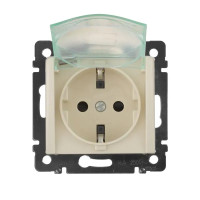 Розетка 2К+С со шторками. и крышкой IP44 слоновая кость Valena Legrand (774120)