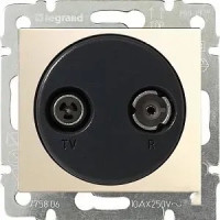 Розетка TV+R проходная белая Valena Legrand (774434)