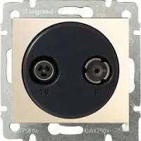 Розетка TV+R проходная слоновая кость Valena Legrand (774334)