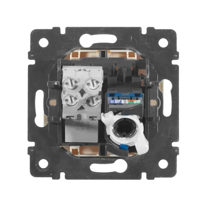 Розетка подвійна RJ11/RJ45 5категорія UTP слонова кістка Valena Legrand (774180)
