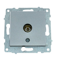 Розетка проходная телевизионная OVIVO Grano серебро (600-000310-224)