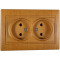 Розетка MIRA двухместная б/з дуб классический ПБТ 701-5151-128В