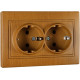 Розетка MIRA двухместная из с/з дуб классический ПБТ 701-5151-127В