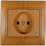 Розетка одинарная б/з MIRA дуб классический ПБТ 701-5151-121B
