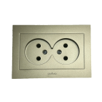 Розетка двухместная б/з OVIVO Grano титан (400-120300-908)