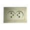 Розетка двухместная б/з OVIVO Grano титан (400-120300-908)