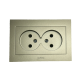 Розетка двухместная б/з OVIVO Grano титан (400-120300-908)