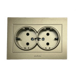 Розетка двухместная с/з OVIVO Grano титан (400-120300-907)