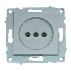 Розетка одинарная б/з OVIVO Grano серебро (600-000310-215)