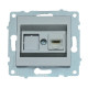 Розетка одинарная компьютерная RJ-45 OVIVO Grano серебро (600-000310-229)