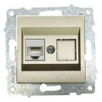 Розетка одинарная компьютерная RJ-45 OVIVO Grano титан (600-000312-229)