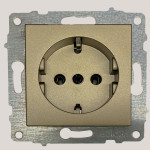 Розетка одинарная с/з OVIVO Grano титан (600-000312-217)