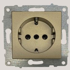 Розетка одинарная с/з OVIVO Grano титан (600-000312-217)
