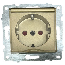 Розетка одинарная с крышкой и защитой от детей OVIVO Grano титан (600-000312-243)