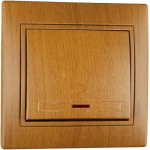 Выключатель MIRA одноклавишный с подсветкой дуб классический матовый 701-5151-111