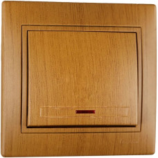 Выключатель MIRA одноклавишный с подсветкой дуб классический матовый 701-5151-111