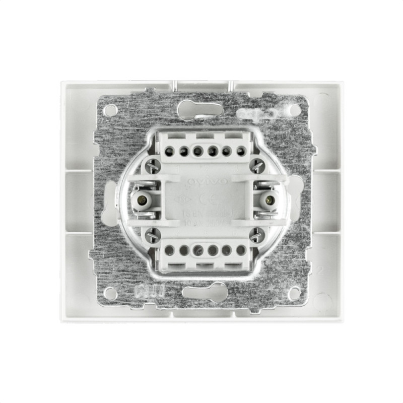 Выключатель двухклавишный OVIVO Grano белый (400-010200-202)