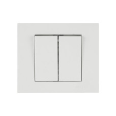 Выключатель двухклавишный OVIVO Grano белый (400-010200-202)