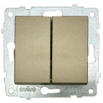 Выключатель двухклавишный OVIVO Grano титан (600-000212-202)