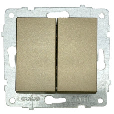 Выключатель двухклавишный OVIVO Grano титан (600-000212-202)