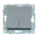 Выключатель одноклавишный с подсветкой OVIVO Grano серебро (600-000210-201)