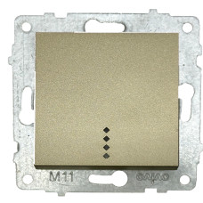 Выключатель одноклавишный с подсветкой OVIVO Grano титан (600-000212-201)