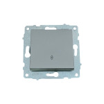 Выключатель проходной одноклавишный OVIVO Grano серебро (600-000210-209)