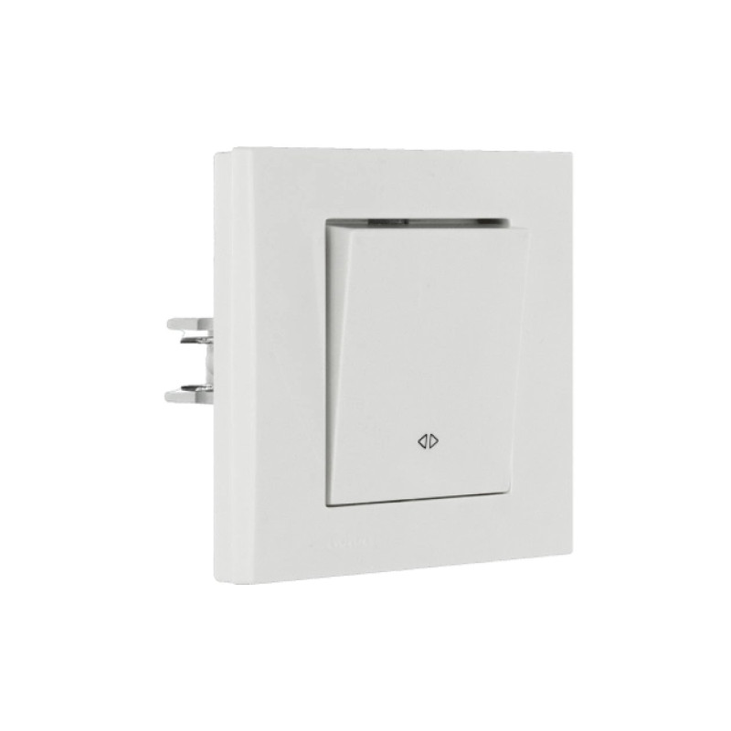 Выключатель промежуточный (реверсивный) одноклавишный OVIVO Grano белый (400-010200-214)