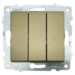 Выключатель трехклавишный OVIVO Grano титан (600-000212-254)