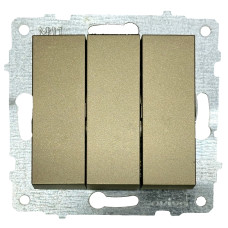 Выключатель трехклавишный OVIVO Grano титан (600-000212-254)