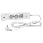 Удлинитель на 3 розетки с ж/к + 2 USB белый 3м Unica Extend, Schneider Electric ST943U3W