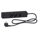 Удлинитель на 3 розетки с ж/к + 2 USB черный 1.5м Unica Extend, Schneider Electric ST943U1B