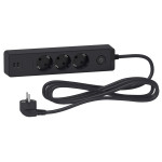 Удлинитель на 3 розетки с ж/к + 2 USB черный 3м Unica Extend, Schneider Electric ST943U3B
