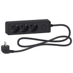 Удлинитель на 3 розетки с ж/к черный 1.5м Unica Extend, Schneider Electric ST9431B