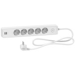 Подовжувач на 5 розеток з з/к + 2 USB білий 1.5м Unica Extend, Schneider Electric ST945U1W