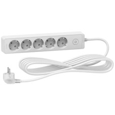Удлинитель на 5 розеток с ж/к белый 5м Unica Extend, Schneider Electric
