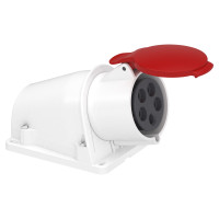 Розетка настенная, винтовая, 32А, 3P+N+E, IP44, 380-415В, Schneider Electric PKF32W435